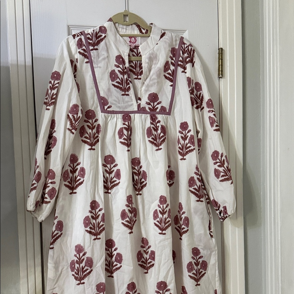 Victoria Dunn White and Purple Floral Dress